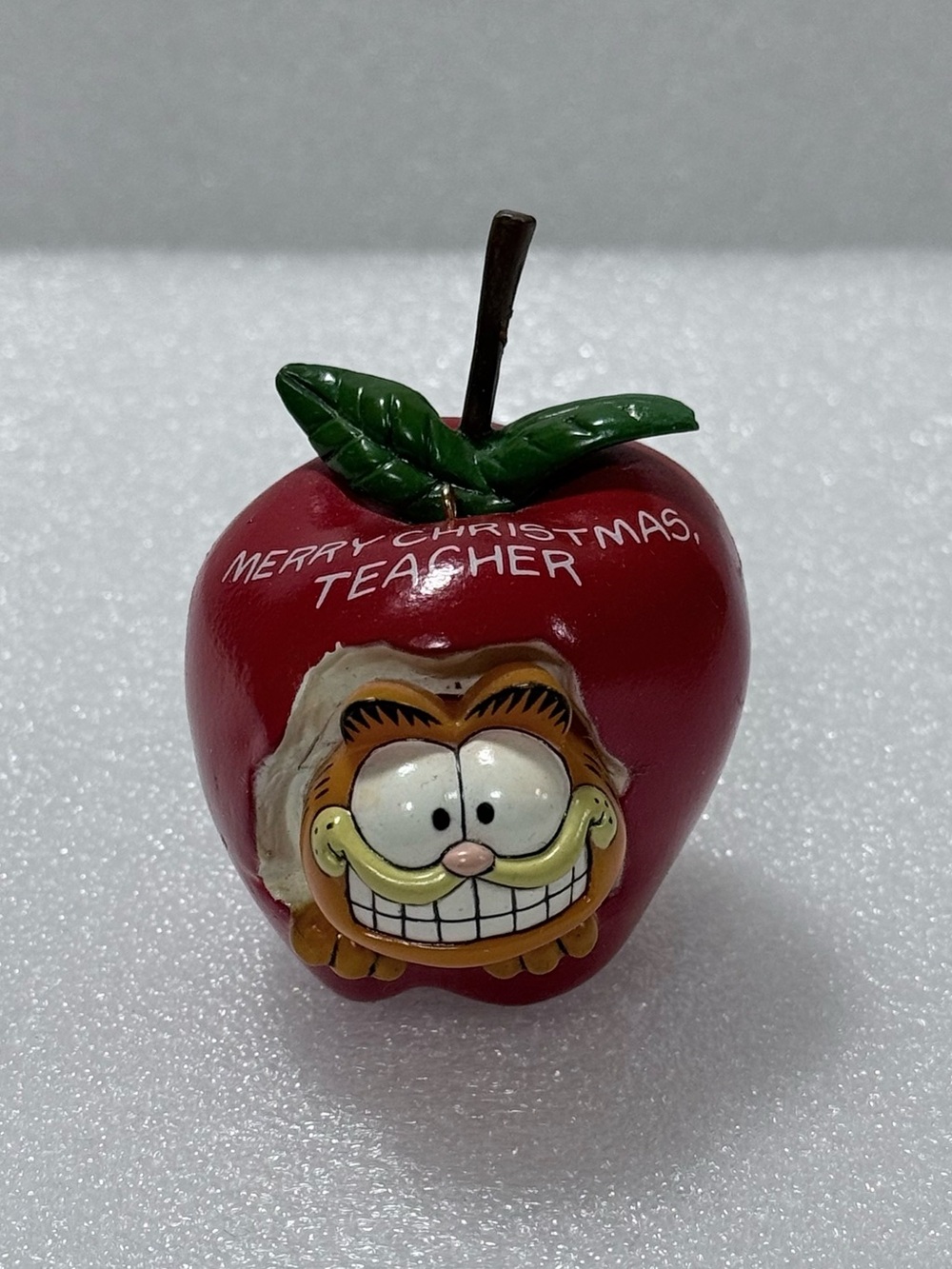 Christmas Ornament Garfield Cat Teacher An Apple A Day Enesco Treasury Vintage